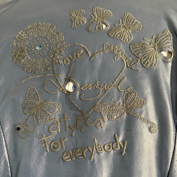 Desigual, Blue Leather Faux Jacket, Size 36 - Picture 14 of 15